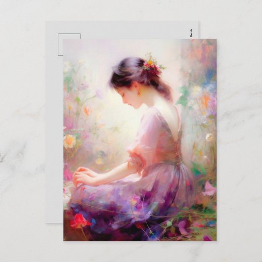 Een dagdroom van bloemen feestdagenkaart (Voorkant / Achterkant)