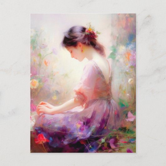 Een dagdroom van bloemen feestdagenkaart (Voorkant)