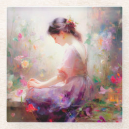 Een dagdroom van bloemen glazen onderzetter