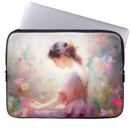 Een dagdroom van bloemen laptop sleeve