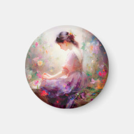 Een dagdroom van bloemen magneet