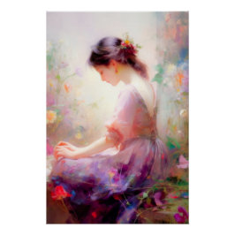 Een dagdroom van bloemen  perfect poster