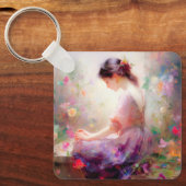 Een dagdroom van bloemen sleutelhanger (Voorkant)