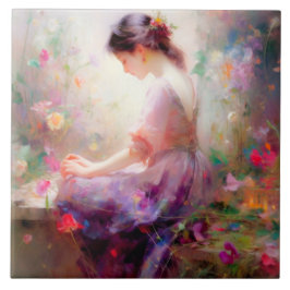 Een dagdroom van bloemen tegeltje