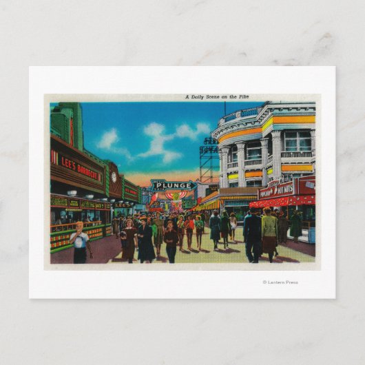 Een dagelijks tafereel op de Pike, Long Beach Briefkaart (Voorkant)