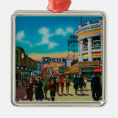 Een dagelijks tafereel op de Pike, Long Beach Metalen Ornament (Voorkant)