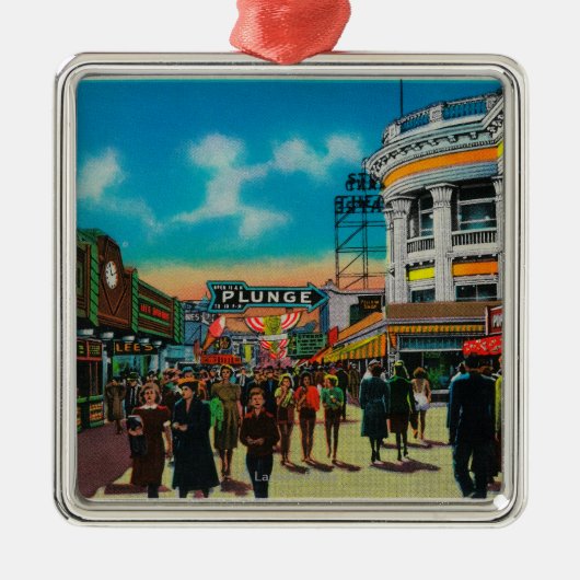 Een dagelijks tafereel op de Pike, Long Beach Metalen Ornament (Voorkant)