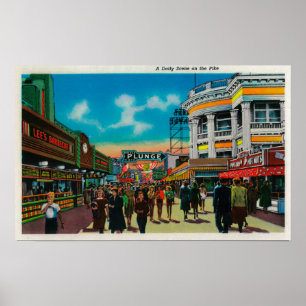 Een dagelijks tafereel op de Pike, Long Beach Poster