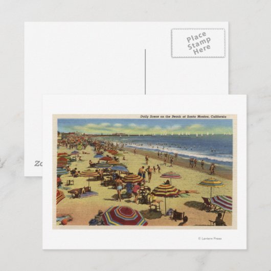 Een dagelijkse scène op het strand briefkaart (Voorkant / Achterkant)