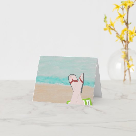 Een dagje naar de Beach Note Kaart (Gele Bloem)