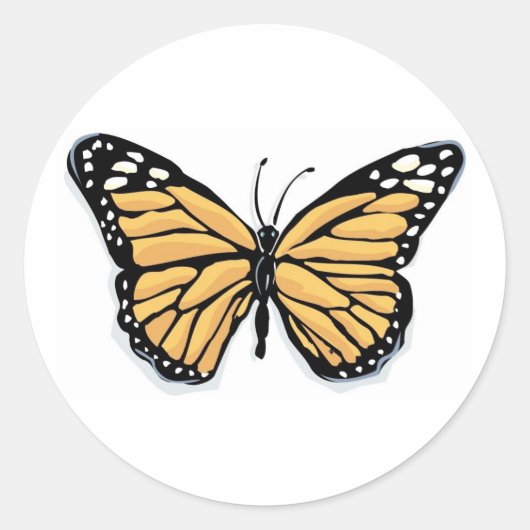 Een Dainty Monarch Butterfly Ronde Sticker (Voorkant)