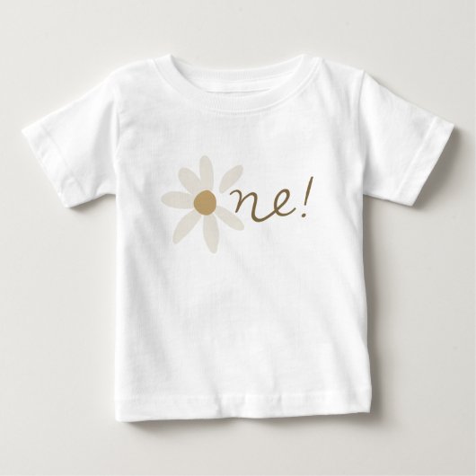 Een Daisy Floral First Birthday Cute Tshirt (Voorkant)