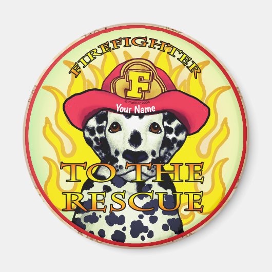 Een Dalmatische brandweerman Magneet (Voorkant)
