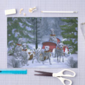 Een Dalmatische Kerstman en Zijne Dalmatische Rein Tissuepapier (Craft)