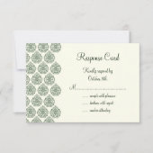 Een  Damask RSVP (groen) (Voorkant)