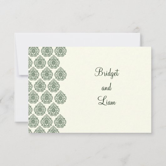 Een  Damask RSVP (groen) (Achterkant)