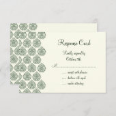 Een  Damask RSVP (groen) (Voorkant / Achterkant)