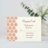 Een  Damask RSVP (oranje) (Staand voorkant)