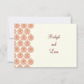 Een  Damask RSVP (oranje) (Achterkant)