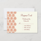 Een  Damask RSVP (oranje) Kaartje (Voorkant)