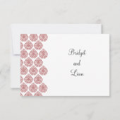 Een  Damask RSVP (rood) (Achterkant)