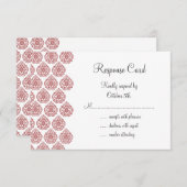 Een  Damask RSVP (rood) (Voorkant / Achterkant)