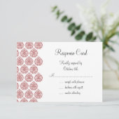 Een Damask RSVP (rood) Kaartje (Staand voorkant)