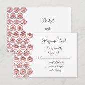 Een Damask RSVP (rood) Kaartje (Voorkant / Achterkant)
