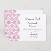Een Damask RSVP roze/gebroken wit (Voorkant / Achterkant)