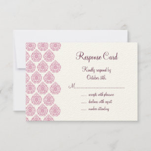 Een Damask RSVP roze/gebroken wit