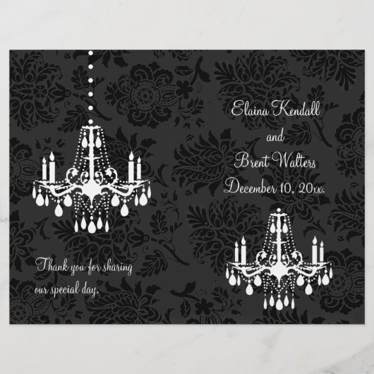 Een Damask Victoriaans Wedding Program (Voorkant)