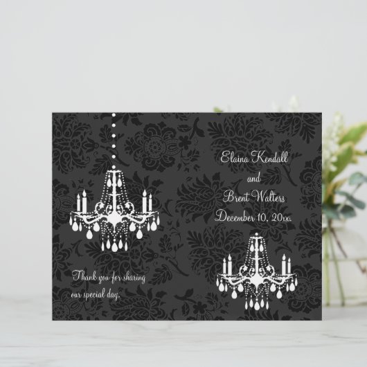 Een Damask Victoriaans Wedding Program (Staand voorkant)