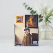 Een dame die bij het maagdenvlies staat briefkaart (Staand voorkant)