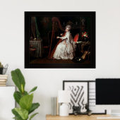 Een dame die op de Harp speelt door Richard Cosway Poster (Thuiskantoor)