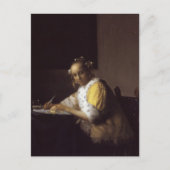 Een dame die schrijft briefkaart (Voorkant)