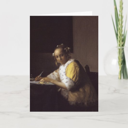 Een dame die schrijft kaart (Voorkant)
