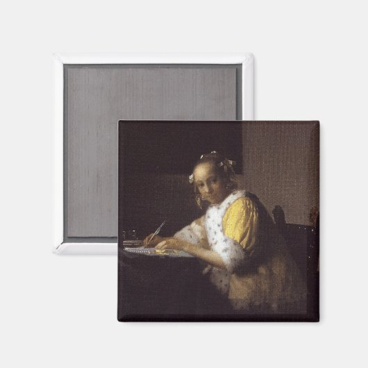 Een dame die schrijft magneet (Voorkant / Achterkant)