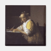 Een dame die schrijft magneet (Voorkant)