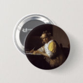 Een dame die schrijft ronde button 5,7 cm (Voorkant /achterkant)