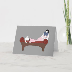 Een dame, een kat en een zeer goede boekenkaart kaart