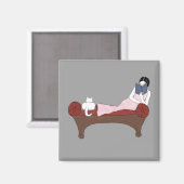 Een dame, een kat en een zeer goede boekmagneet magneet (Voorkant / Achterkant)