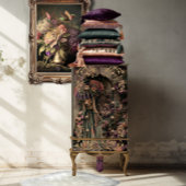 Een dame en een fazant, Chinoiserie, portretkunst Tissuepapier