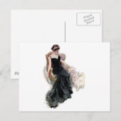 Een dame en haar katten briefkaart (Voorkant / Achterkant)