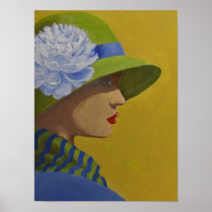 Een dame in profiel poster