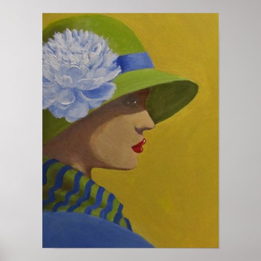 Een dame in profiel poster (Voorkant)