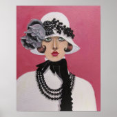 Een dame met een kunstdecostijl, poster (Voorkant)