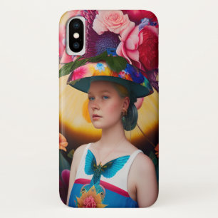 Een dame met een pet voor de blote zon Case-Mate iPhone case