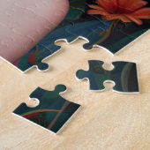 Een dame met een pet voor de blote zon legpuzzel (Zijkant)