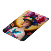 Een dame met een pet voor de blote zon magneet (Linkerzijde)