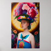 Een dame met een pet voor de blote zon poster (Voorkant)